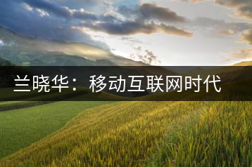 蘭曉華：移動(dòng)互聯(lián)網(wǎng)時(shí)代的小微企業(yè)創(chuàng)新活力