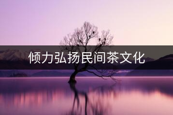 傾力弘揚(yáng)民間茶文化