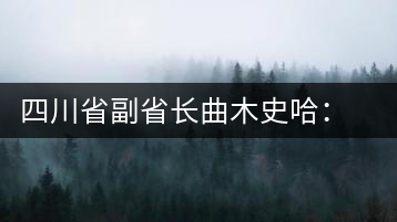 四川省副省長曲木史哈:四川由茶葉大省向茶葉強(qiáng)省轉(zhuǎn)變