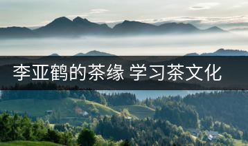 李亞鶴的茶緣 學(xué)習(xí)茶文化，了解茶文化，品味茶文化
