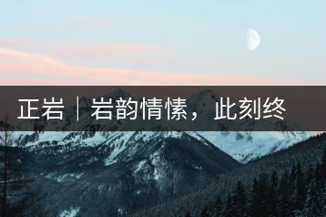 正巖|巖韻情愫,此刻終得