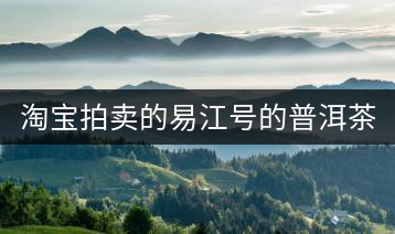淘寶拍賣的易江號(hào)的普洱茶怎么樣？
