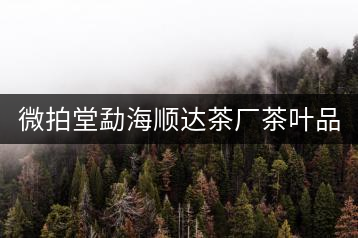 微拍堂勐海順達(dá)茶廠茶葉品質(zhì)如何？