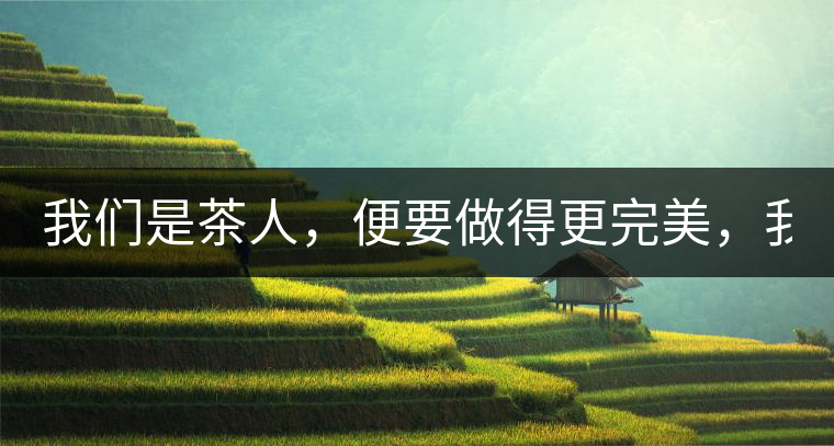 我們是茶人，便要做得更完美，我們是茶客，便要懂得沉默...我們是茶人，便要做得更完美，我們是茶客，便要懂得沉默！