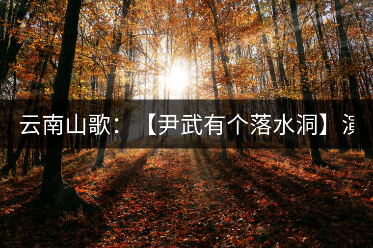 云南山歌：【尹武有個(gè)落水洞】演唱  唐夢  向萬陽