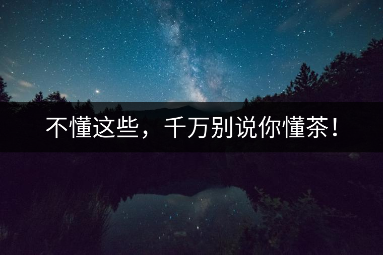 不懂這些，千萬別說你懂茶！