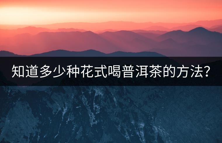 知道多少種花式喝普洱茶的方法？