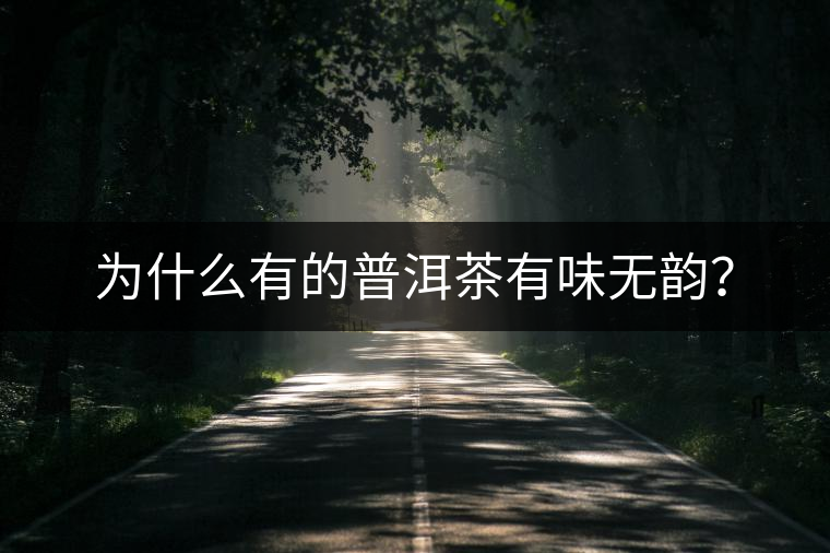 為什么有的普洱茶有味無韻？