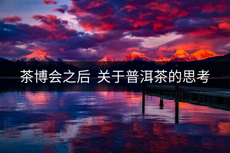 茶博會之后  關于普洱茶的思考