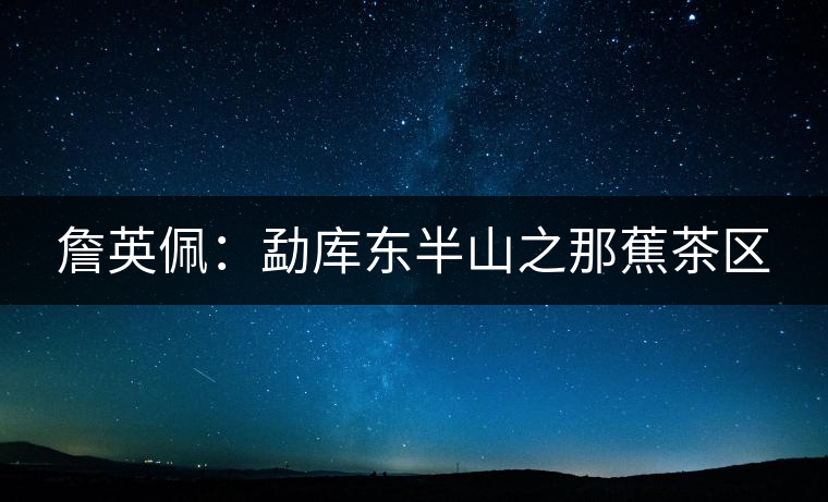 詹英佩:勐庫東半山之那蕉茶區(qū) 詹英佩:勐庫東半山之那蕉茶區(qū)