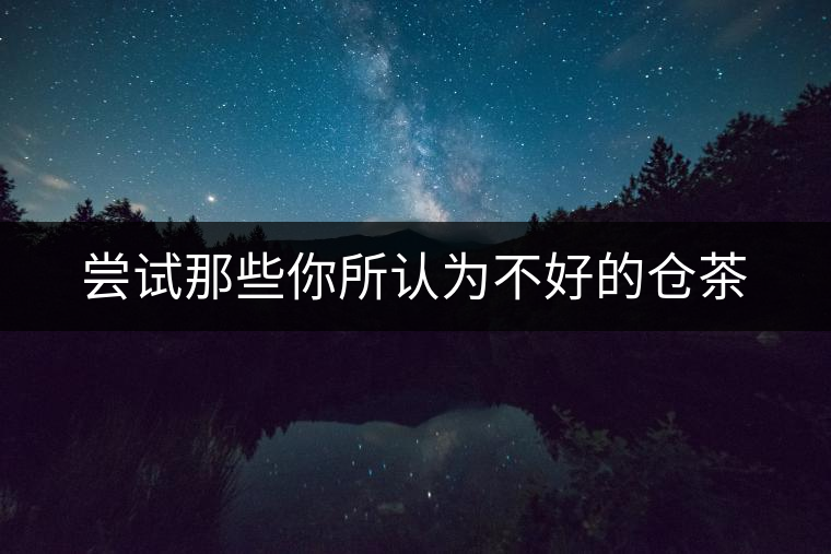 嘗試那些你所認(rèn)為不好的倉(cāng)茶 嘗試那些你所認(rèn)為不好的倉(cāng)茶