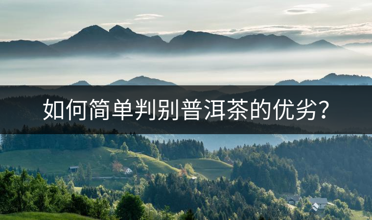 如何簡(jiǎn)單判別普洱茶的優(yōu)劣？
