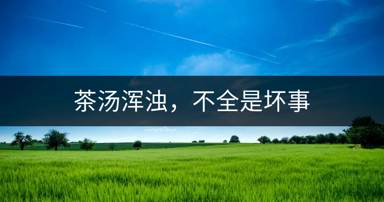 茶湯渾濁，不全是壞事