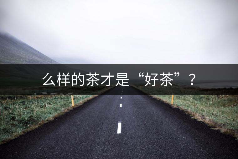 么樣的茶才是“好茶”？