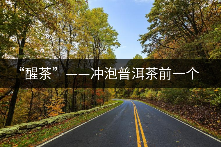 “醒茶”——沖泡普洱茶前一個重要的環(huán)節(jié)