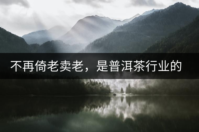 不再倚老賣老，是普洱茶行業(yè)的一大進(jìn)步