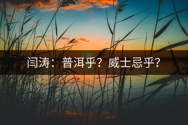 閆濤：普洱乎？威士忌乎？