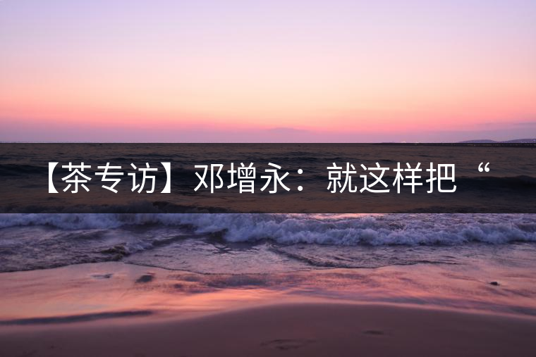 【茶專訪】鄧增永：就這樣把“小產(chǎn)區(qū)”模式踐行起來(lái)了！