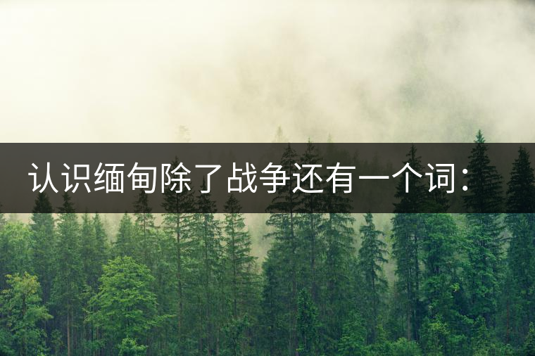 認(rèn)識(shí)緬甸除了戰(zhàn)爭(zhēng)還有一個(gè)詞：茶