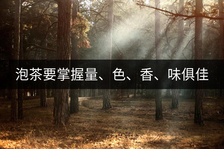 泡茶要掌握量、色、香、味俱佳