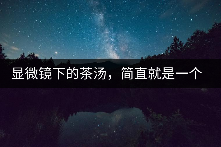 顯微鏡下的茶湯，簡直就是一個宇宙