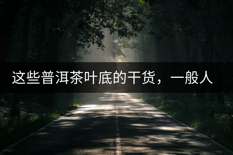 這些普洱茶葉底的干貨，一般人我不告訴他