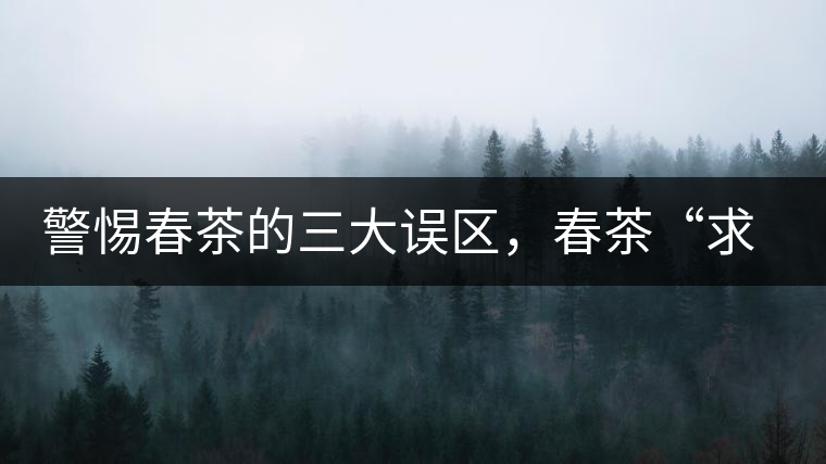 警惕春茶的三大誤區(qū)，春茶“求早”不如“求好”！