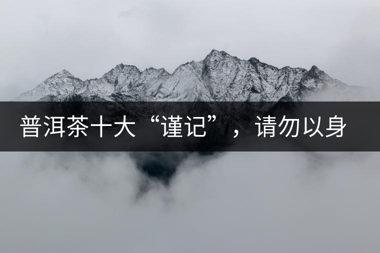 普洱茶十大“謹(jǐn)記”，請勿以身相試