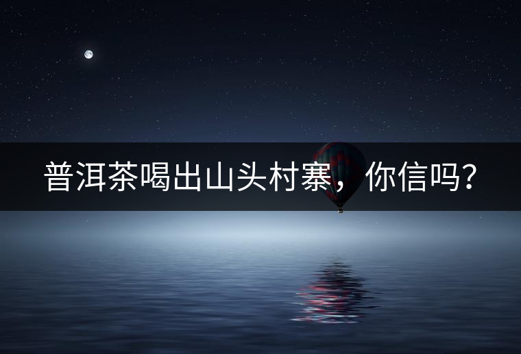 普洱茶喝出山頭村寨，你信嗎？