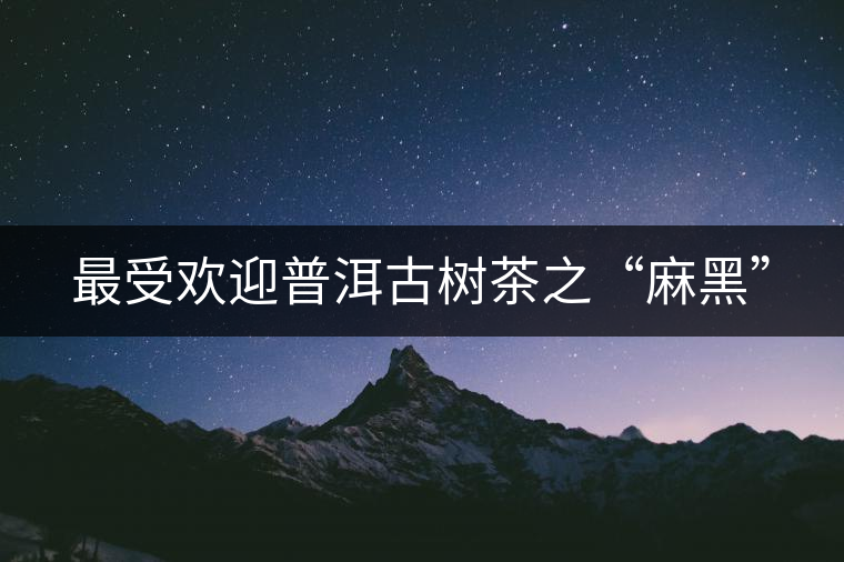 最受歡迎普洱古樹茶之“麻黑”