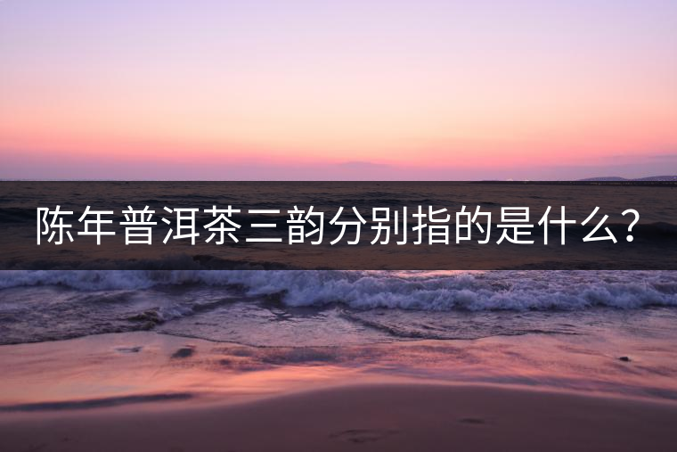陳年普洱茶三韻分別指的是什么？