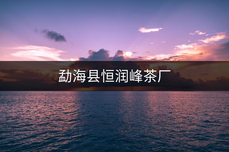 勐?？h恒潤峰茶廠