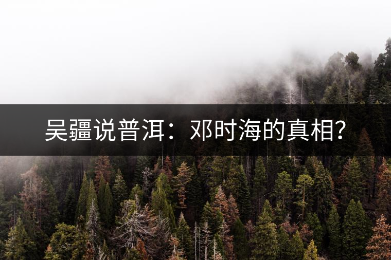 吳疆說普洱：鄧時(shí)海的真相？