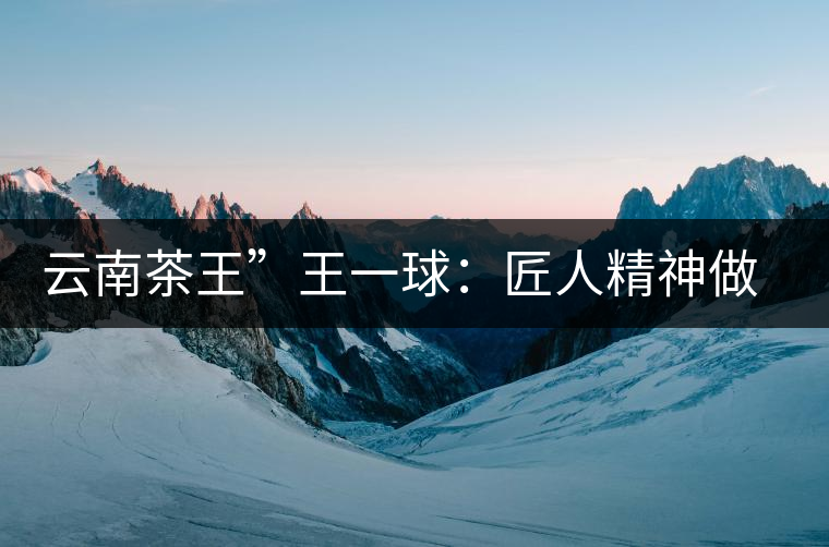 云南茶王”王一球：匠人精神做茶，郎河要做百年老店