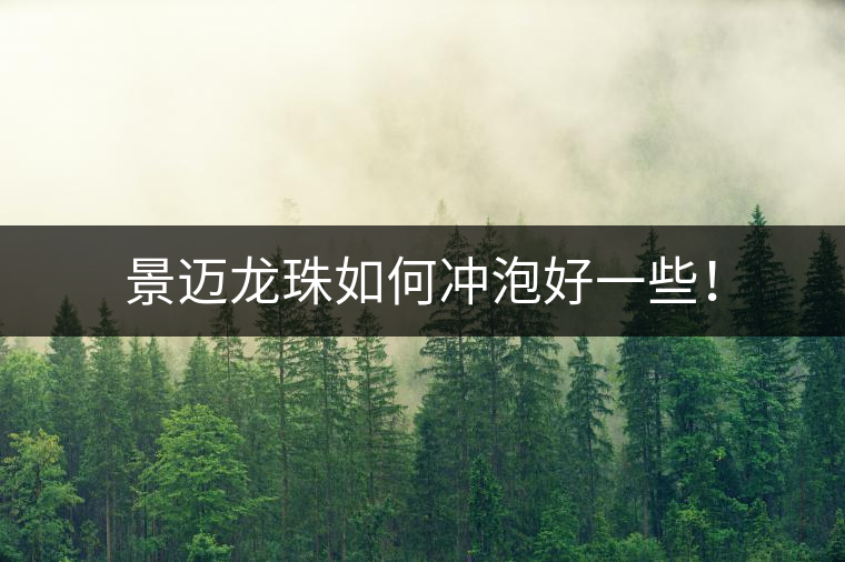 景邁龍珠如何沖泡好一些！