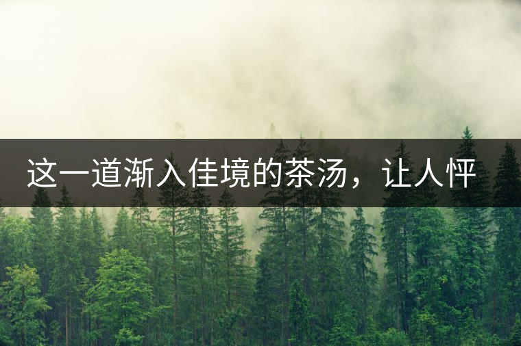 這一道漸入佳境的茶湯，讓人怦然心動(dòng)