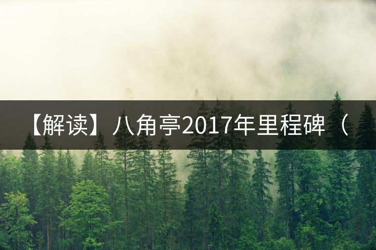 【解讀】八角亭2017年里程碑(生) 【解讀】八角亭2017年里程碑(生)