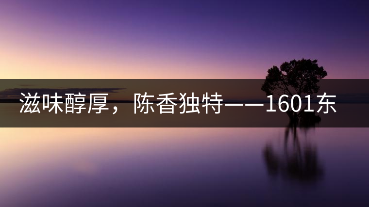 滋味醇厚，陳香獨(dú)特——1601東方美韻品鑒