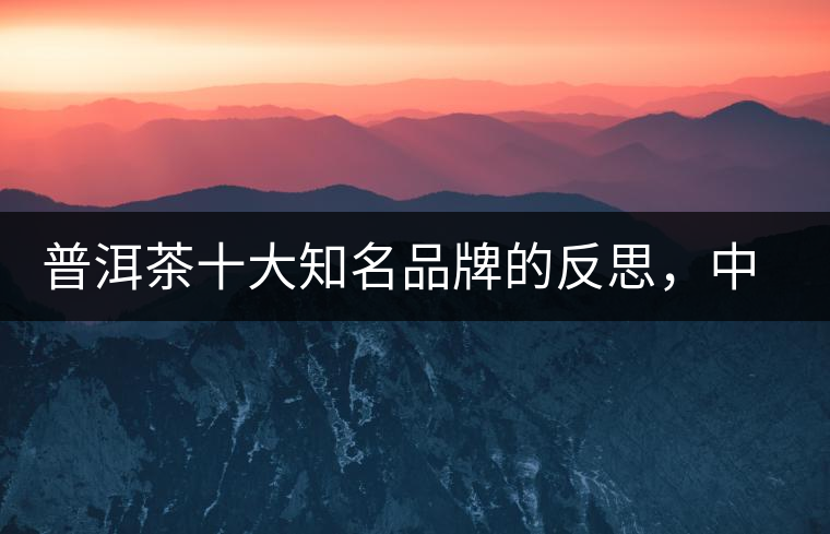 普洱茶十大知名品牌的反思，中國(guó)有沒(méi)有真正的普洱茶高端品牌？