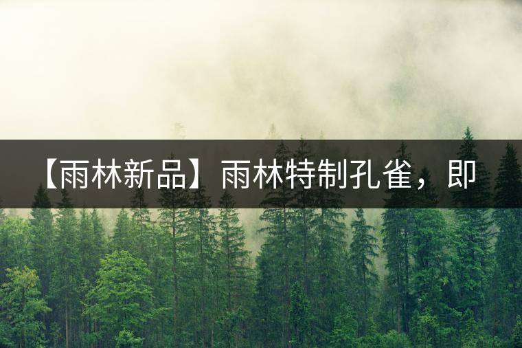 【雨林新品】雨林特制孔雀，即將妙態(tài)綻放