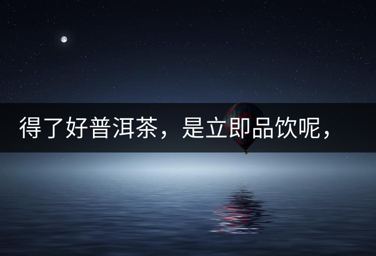 得了好普洱茶，是立即品飲呢，還是收藏？