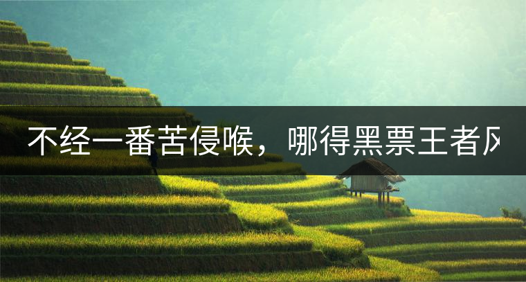 不經(jīng)一番苦侵喉，哪得黑票王者風(fēng)！