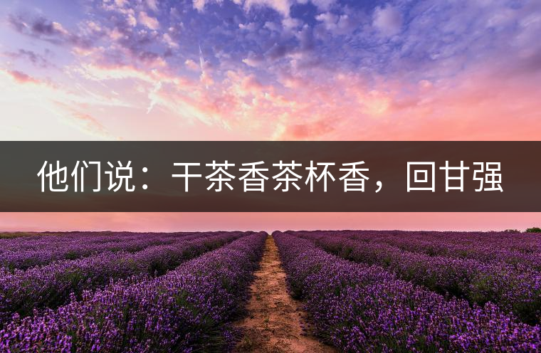 他們說：干茶香茶杯香，回甘強