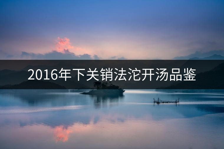 2016年下關(guān)銷法沱開湯品鑒 2016年下關(guān)銷法沱開湯品鑒