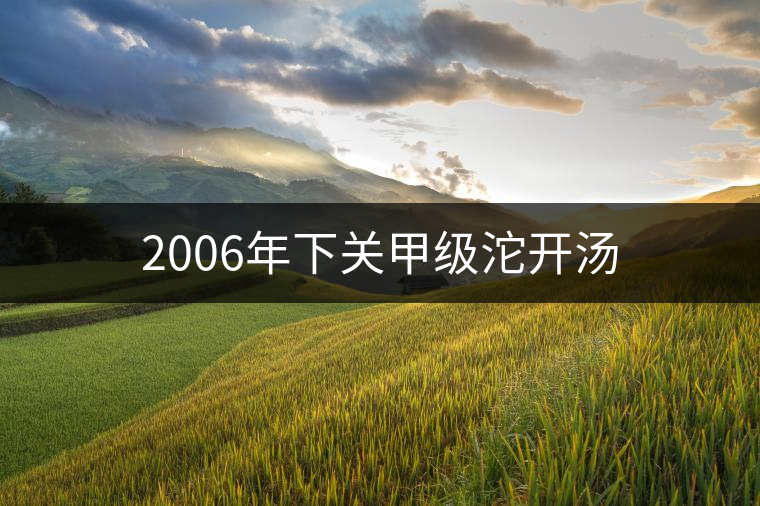 2006年下關甲級沱開湯