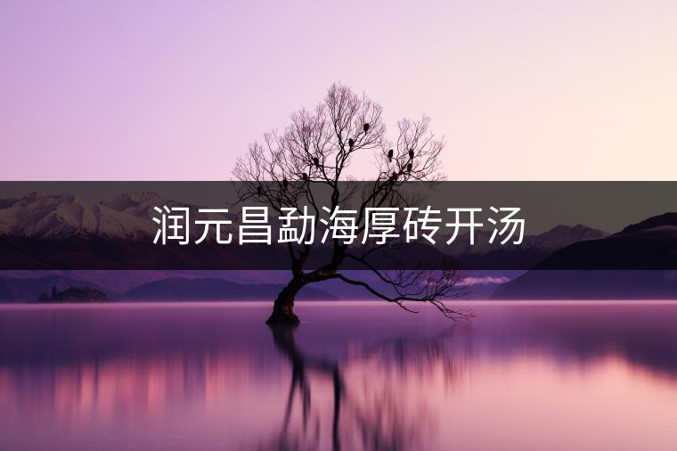 潤(rùn)元昌勐海厚磚開湯