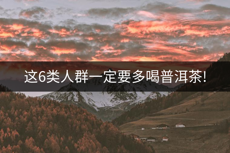 這6類(lèi)人群一定要多喝普洱茶!