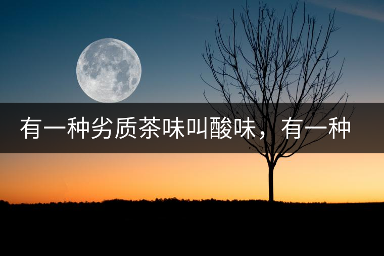 有一種劣質(zhì)茶味叫酸味，有一種優(yōu)質(zhì)茶味也叫酸味