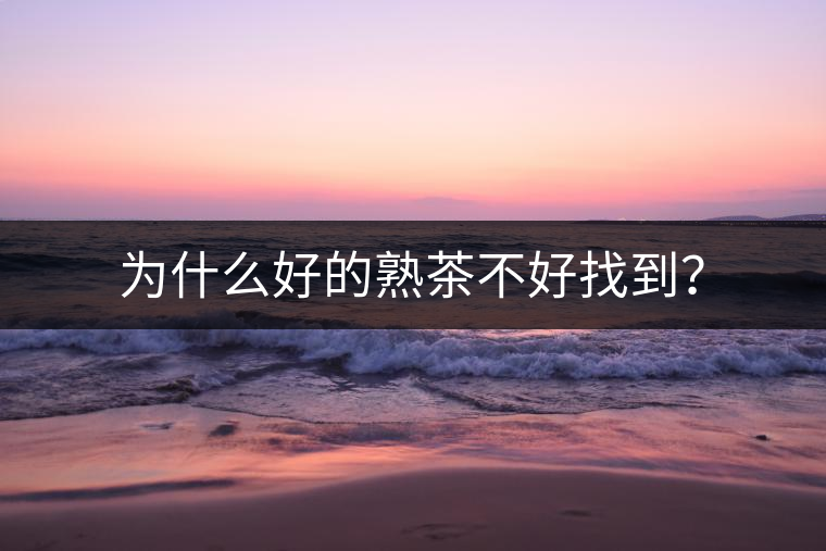 為什么好的熟茶不好找到？