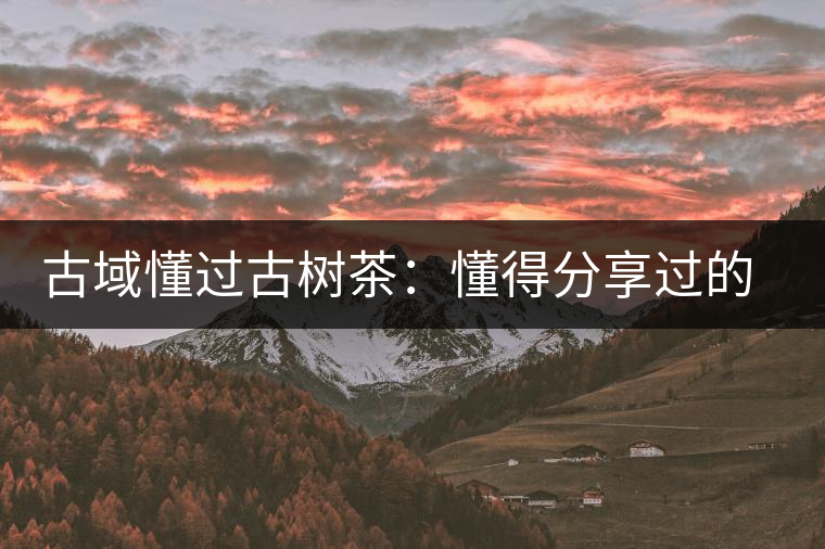 古域懂過(guò)古樹(shù)茶：懂得分享過(guò)的快樂(lè)，方為懂過(guò)